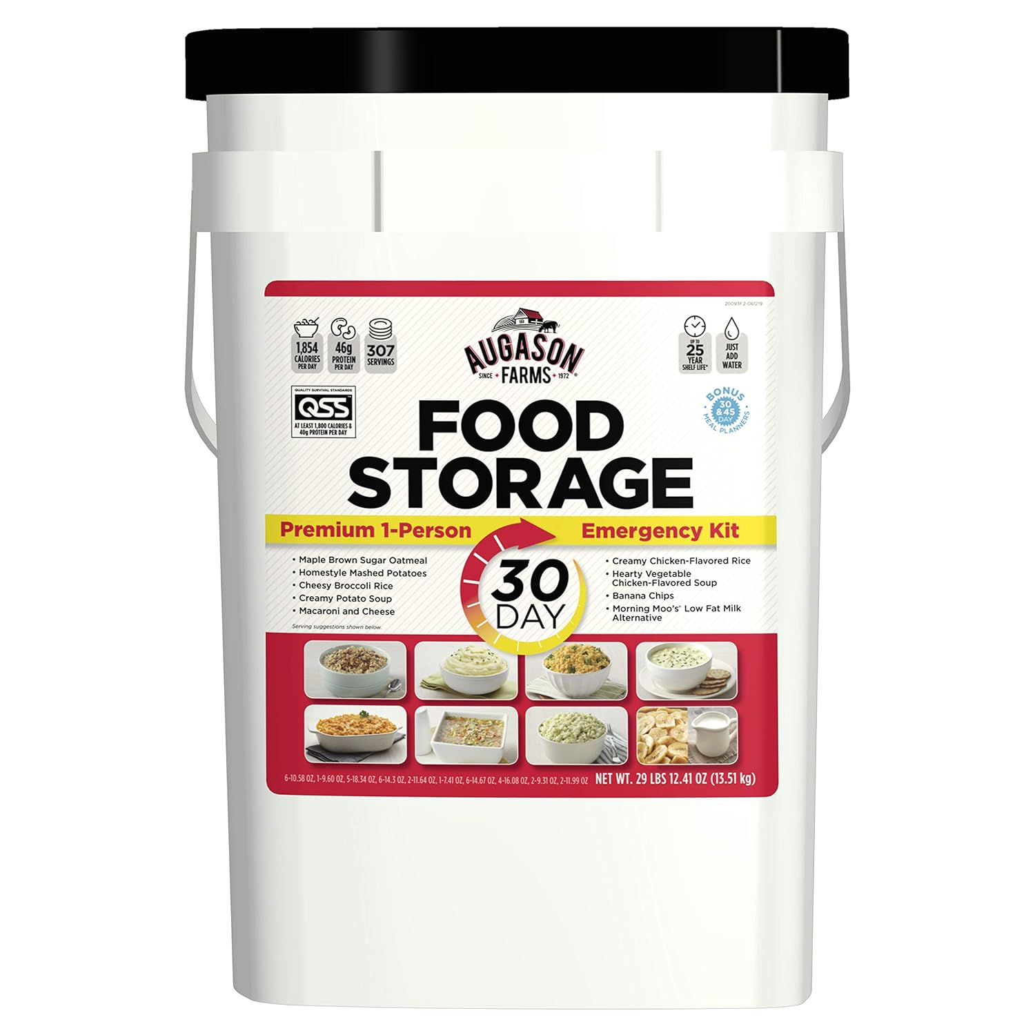 Augason Farms 30-Day 1-Person Emergency Food Supply – QSS Certified, White  Freeze Dried Vegetable Variety Pack 4 gallon Kit