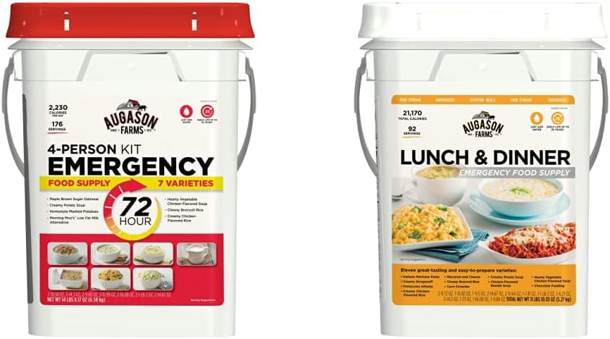 Augason Farms 5-20100 72-Hour 4-Person Emergency Food Storage Kit 14 lbs 7 oz  Lunch and Dinner Variety Pail Emergency Food Supply 4-Gallon Pail