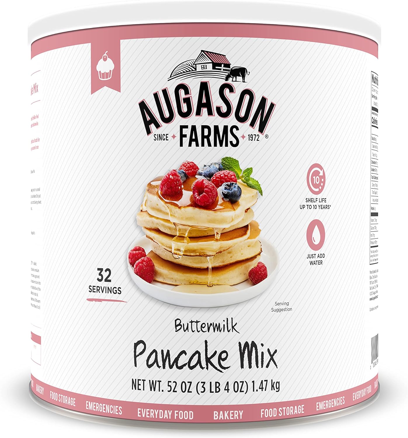 Augason Farms Cheesy Broccoli Soup Mix Can, 54 oz  Buttermilk Pancake Mix 3 lbs 4 oz #10 Can