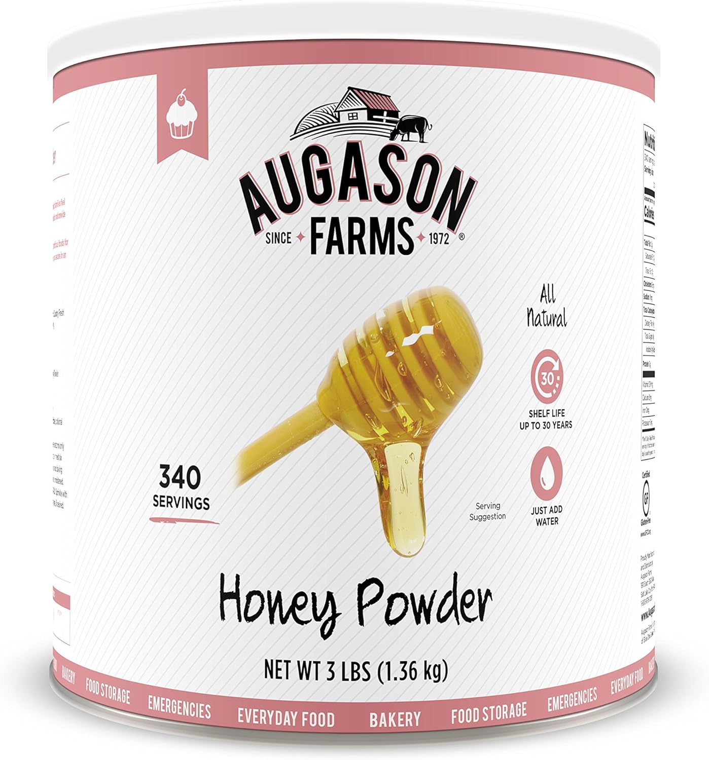 Augason Farms Creamy - 3 lbs 15 oz No. 10 Can  Honey Powder,3 LBS