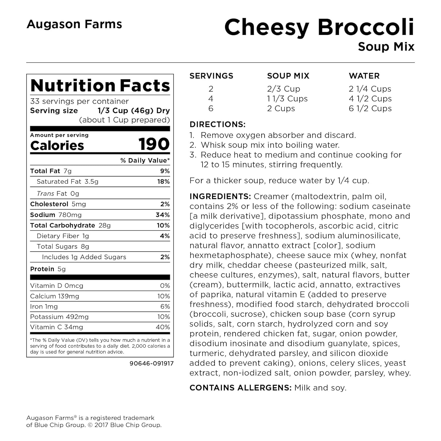 Augason Farms Southwest Chili Mix Net wt. 3 lbs 10 oz (1.65 kg)  Gluten-Free Black Bean Burger 2 lbs 14 oz No. 10 Can 1 Pack