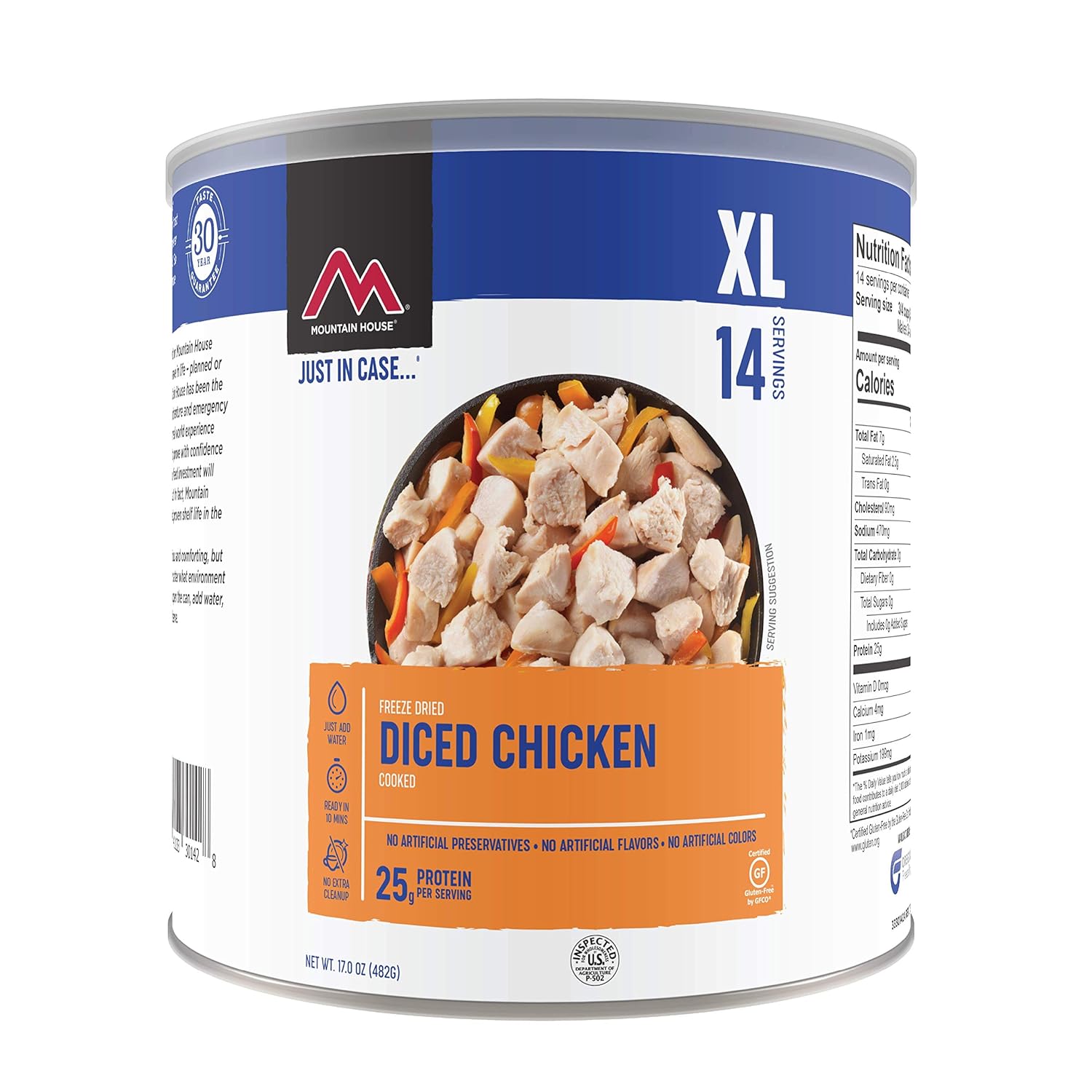 Mountain House Cooked Diced Chicken | Freeze Dried Survival  Emergency Food | #10 Can | Gluten-Free, 30235-Parent  Augason Farms Freeze Dried Peas #10 Can, 16 oz