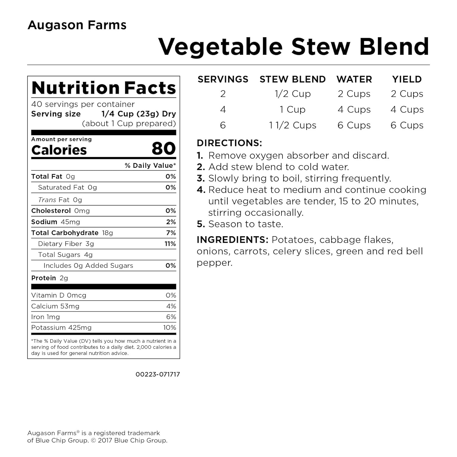 Mountain House Cooked Diced Chicken | Freeze Dried Survival  Emergency Food | #10 Can | Gluten-Free, 30235-Parent  Augason Farms Vegetable Stew Blend 2 lbs 0.5 oz No. 10 Can