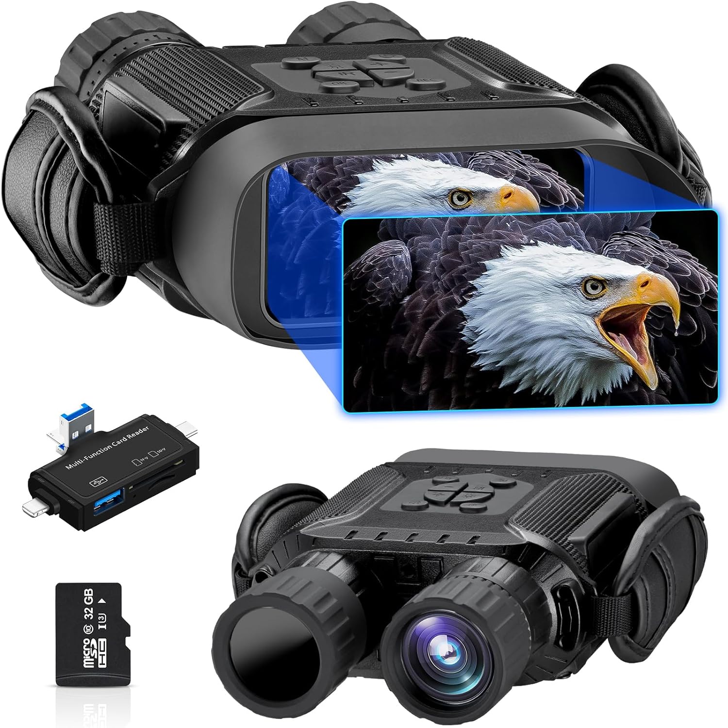 Nightiger Night Vision Binoculars, Digital Infrared Day  Night Vision Goggles Built in with High Definition Camera,1280×720p Video with 4” Display Up to 1300ft for Hunting/Camping