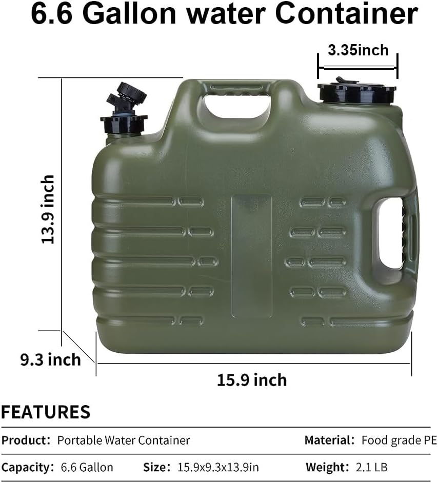 20 Gallon Water Storage Containers for Camping, Large Capacity Water Tank with Spigot, Portable Emergency Water Storage for Household Water Outdoor Camping Self-Driving Tour