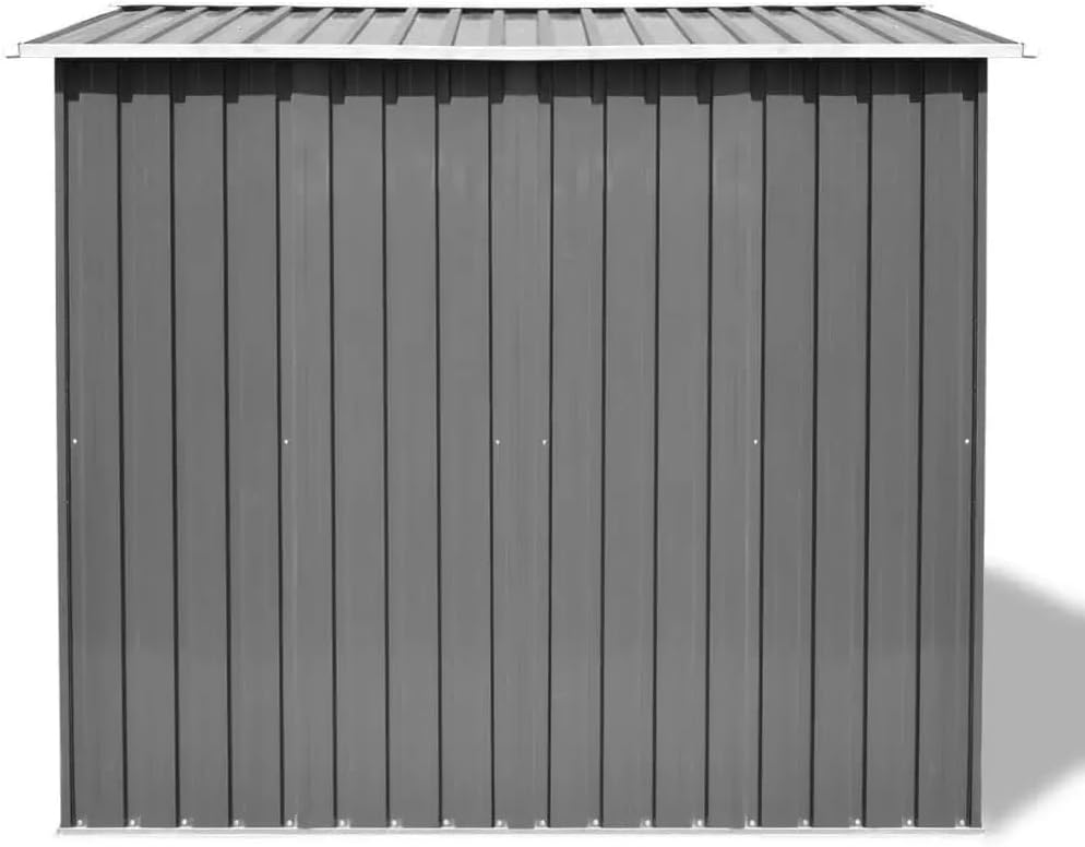 DCOT 101.2 x80.7 x70.1 Gray Metal Garden Storage Shed Easy to Assemble for Outdoor Backyard Gardens