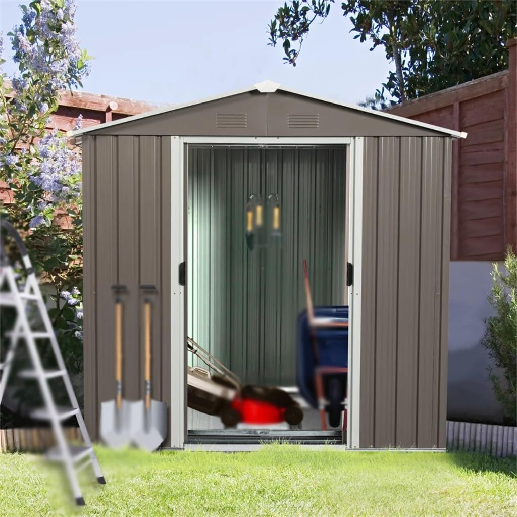 DCOT 6ft X 5ft Outdoor Metal Storage Shed Gray