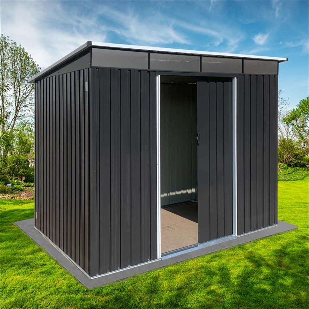 DCOT Metal Garden Sheds 6ftx8ft Outdoor Storage Sheds Acrylic Total for Outdoor Backyard Gardens