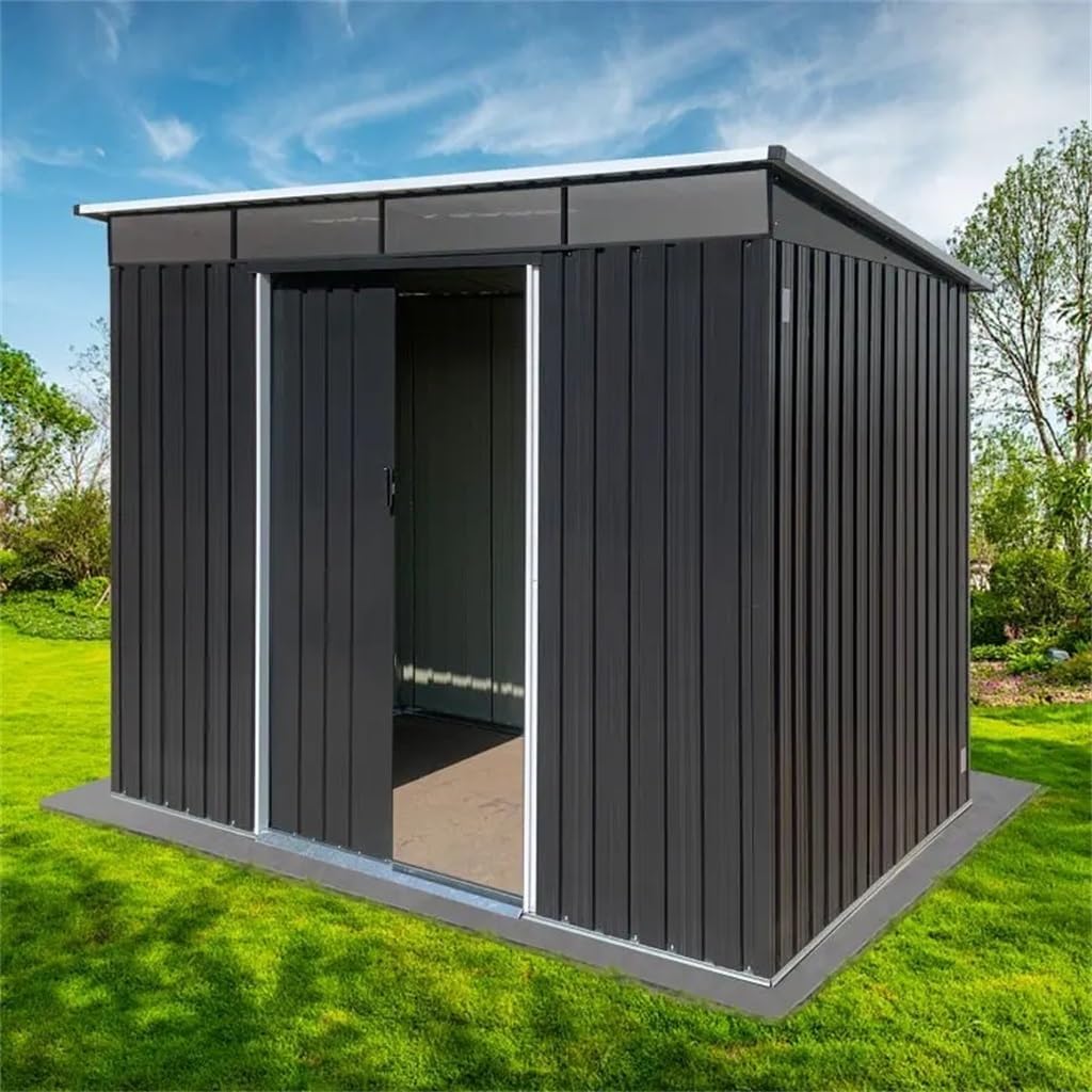 DCOT Metal Garden Sheds 6ftx8ft Outdoor Storage Sheds Acrylic Total for Outdoor Backyard Gardens