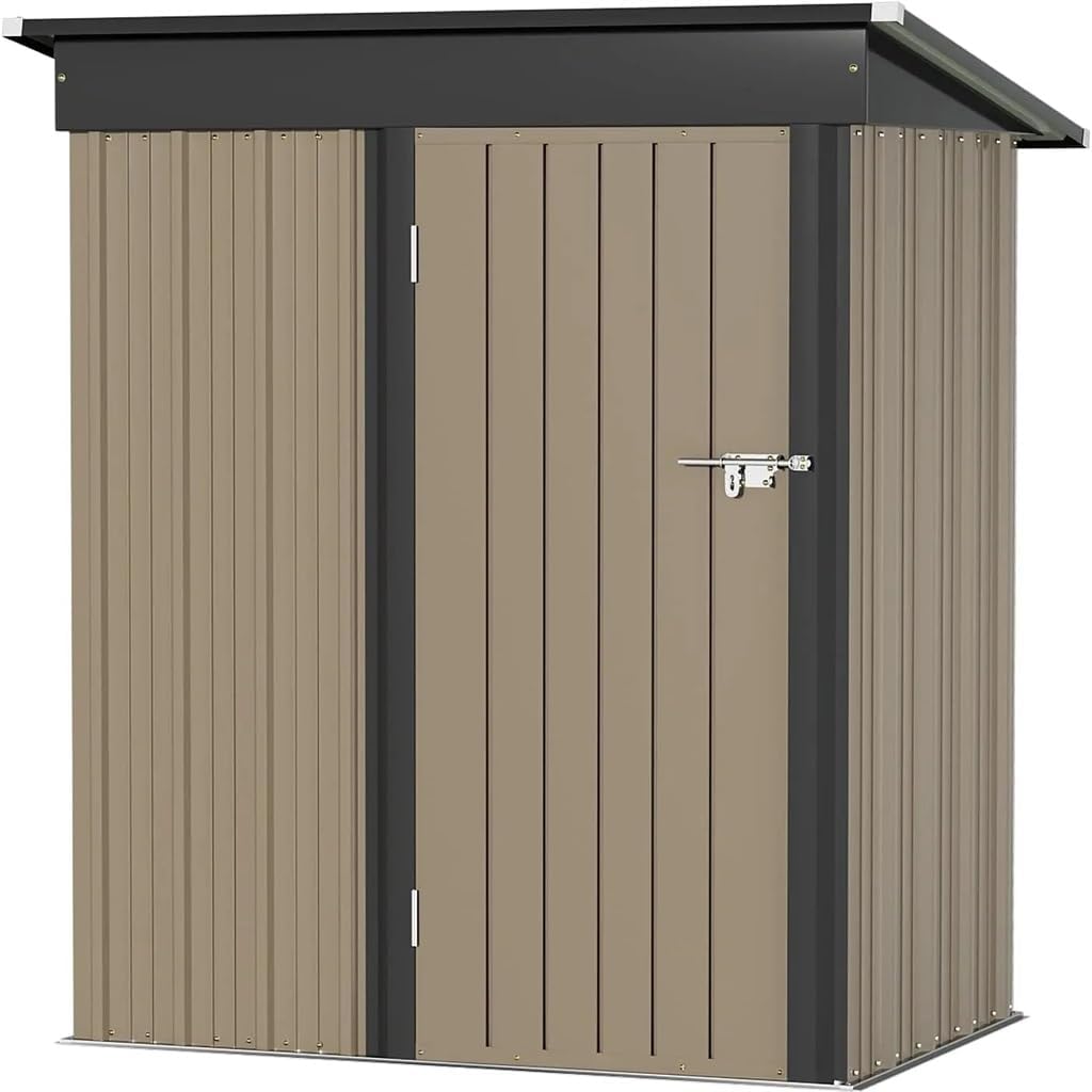 DCOT Metal Outdoor Storage Shed 5FT X 3FT, Steel Utility Tool Shed Storage House with Door  Lock