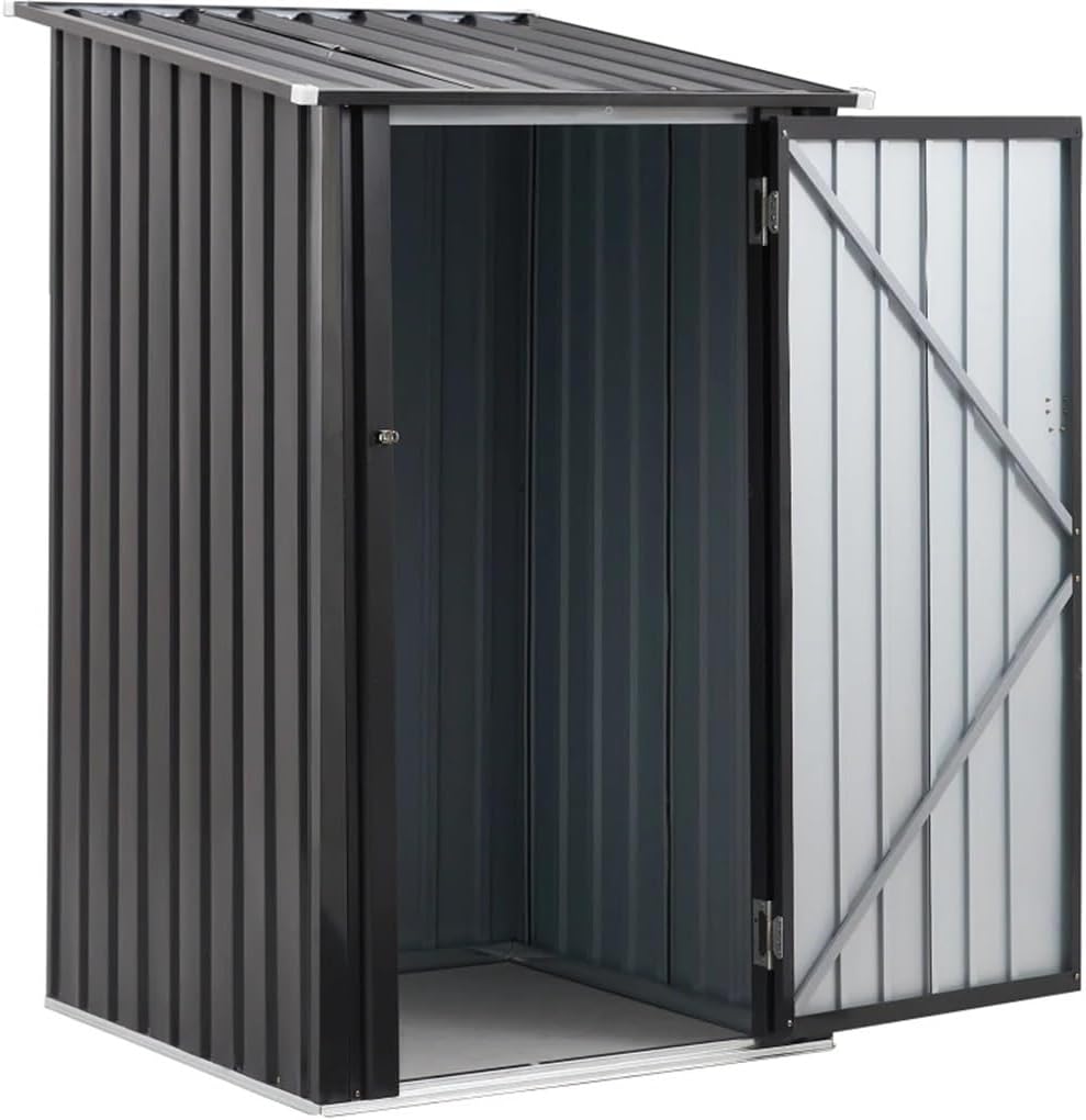 DCOT Storage Shed, 3 X 3 Foot Metal Steel Garden Shed with Single Locking Door, Steel Utility Shed for Backyard Patio Gardens