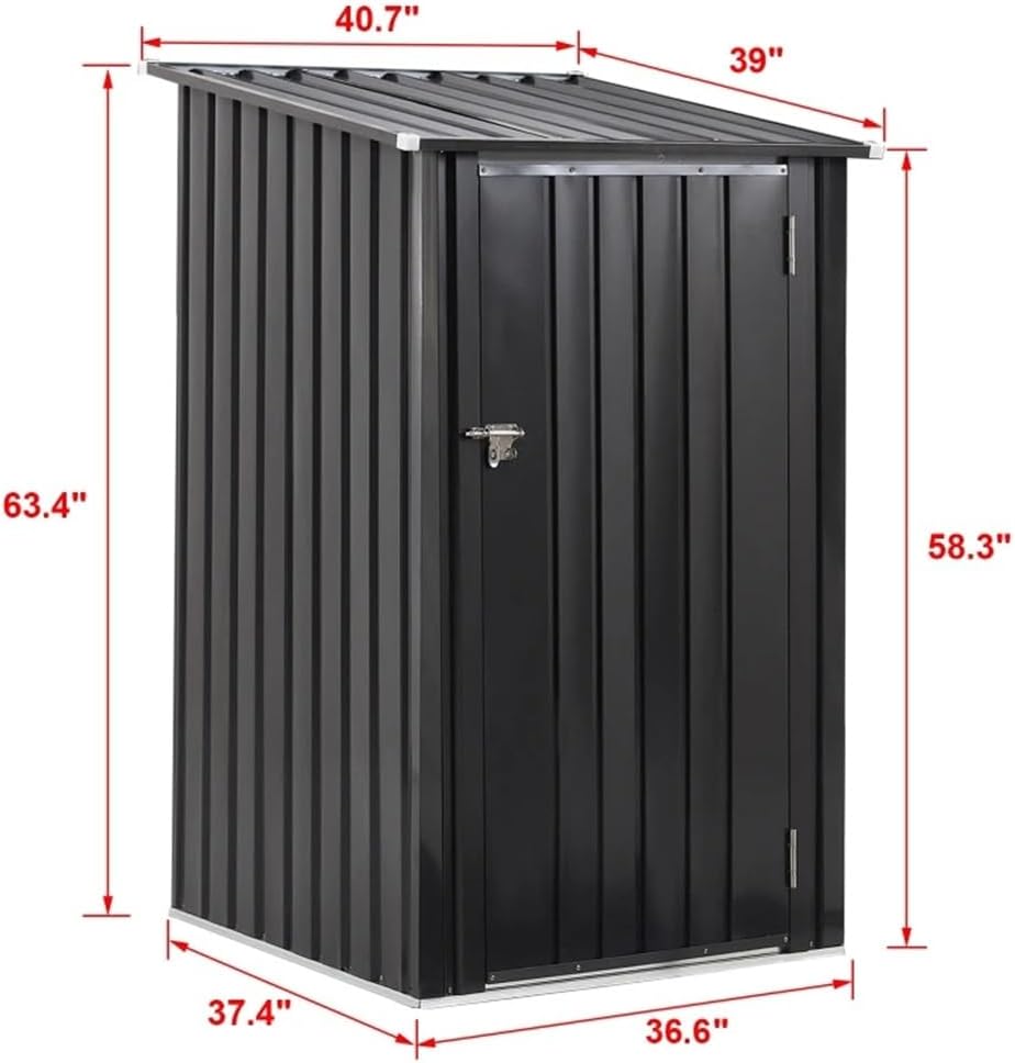 DCOT Storage Shed, 3 X 3 Foot Metal Steel Garden Shed with Single Locking Door, Steel Utility Shed for Backyard Patio Gardens