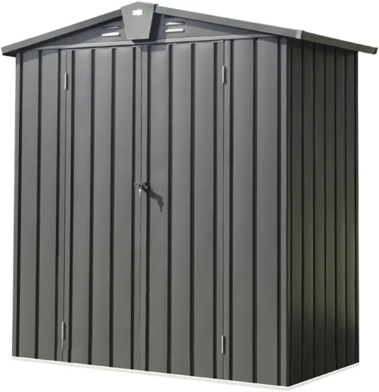 DCOT Storage Shed Metal Outside Sheds Outdoor Storage Galvanized Steel,Tool Shed with Lockable Double Door for Patio