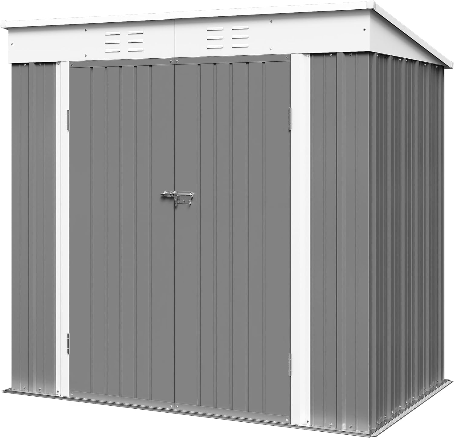 Devoko 10 x 10 FT Outdoor Storage Shed, Metal Garden Sheds  Outdoor Storage Clearance, Large Tool Shed Outdoor with Single Lockable Door for Patio Lawn Backyard (Grey)