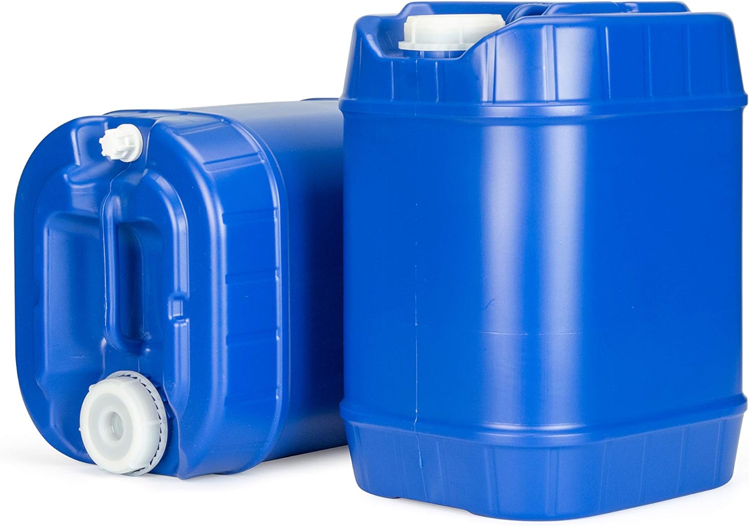 Emergency Water Storage 5 Gallon Water Tank - 20 Gallons (4 Tanks) - 5 Gallons Each w/Lids + Spigot  Water Treatment - Food Grade, Portable, Stackable, Easy Fill - Survival Supply Water Container