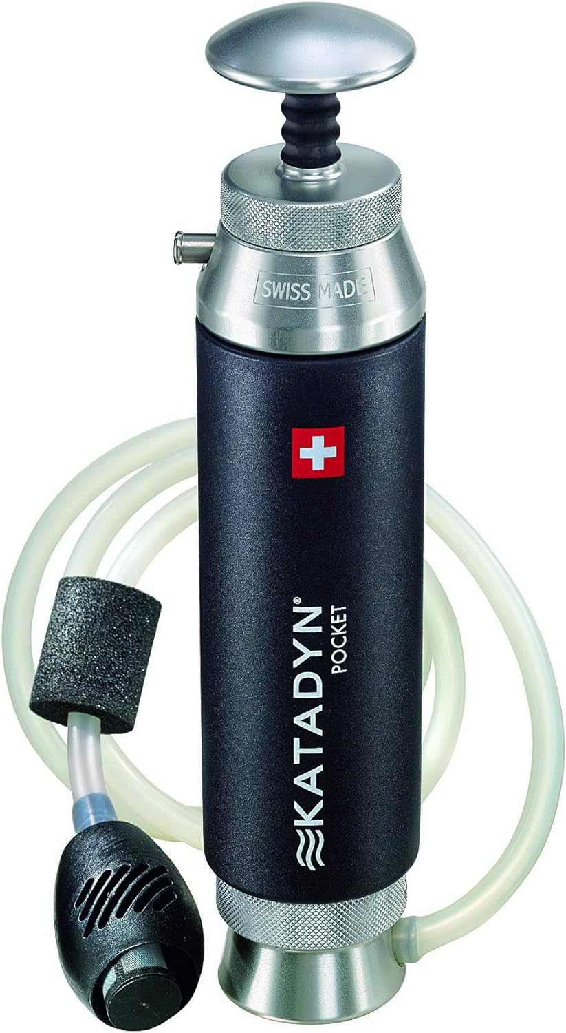 Katadyn Pocket Water Filter, Long Lasting for Personal or Small Group Camping, Backpacking or Emergency Preparedness