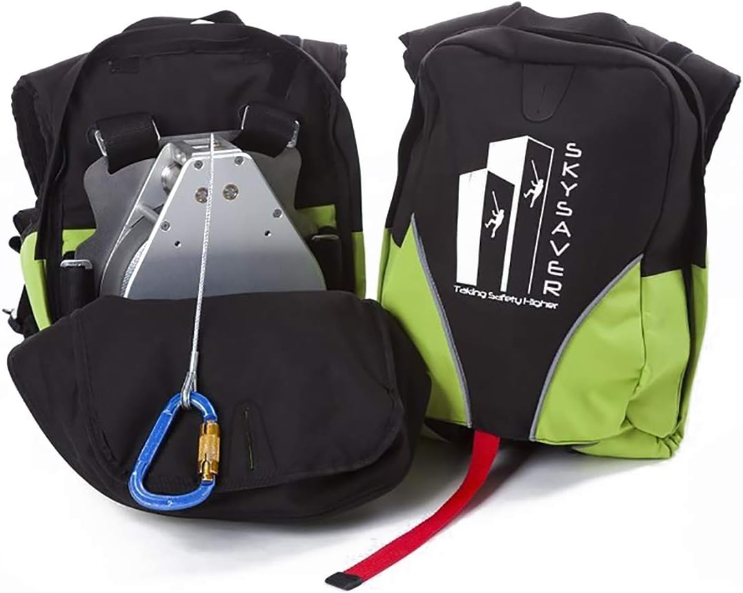 SKYSAVER Rescue Backpack 25 Story Fire Escape Backpack Evacuation Kit Emergency Exit Device (80/160/260ft)