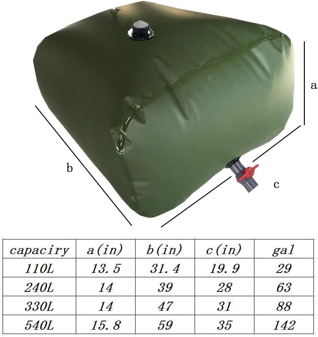 WANLIAN Water Storage Bladder,Potable Water Storage Bladder,Emergency Drinking Water Containers,Soft Drought Resistant Water Bag Camping Equipment Road Trip Potable Water Storage Containers(240L)