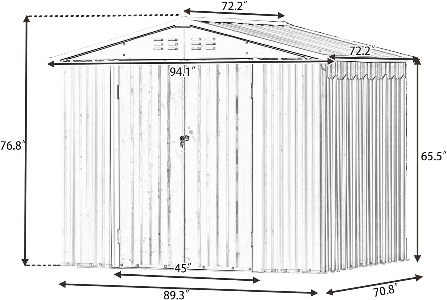 YOPTO 10x8 FT Outdoor Storage Shed, Garden Tool House with Metal Floor Base, Double Sliding Doors, Air Vents, Storage Clearance for Backyard, Patio, Garage, Lawn, Coffee