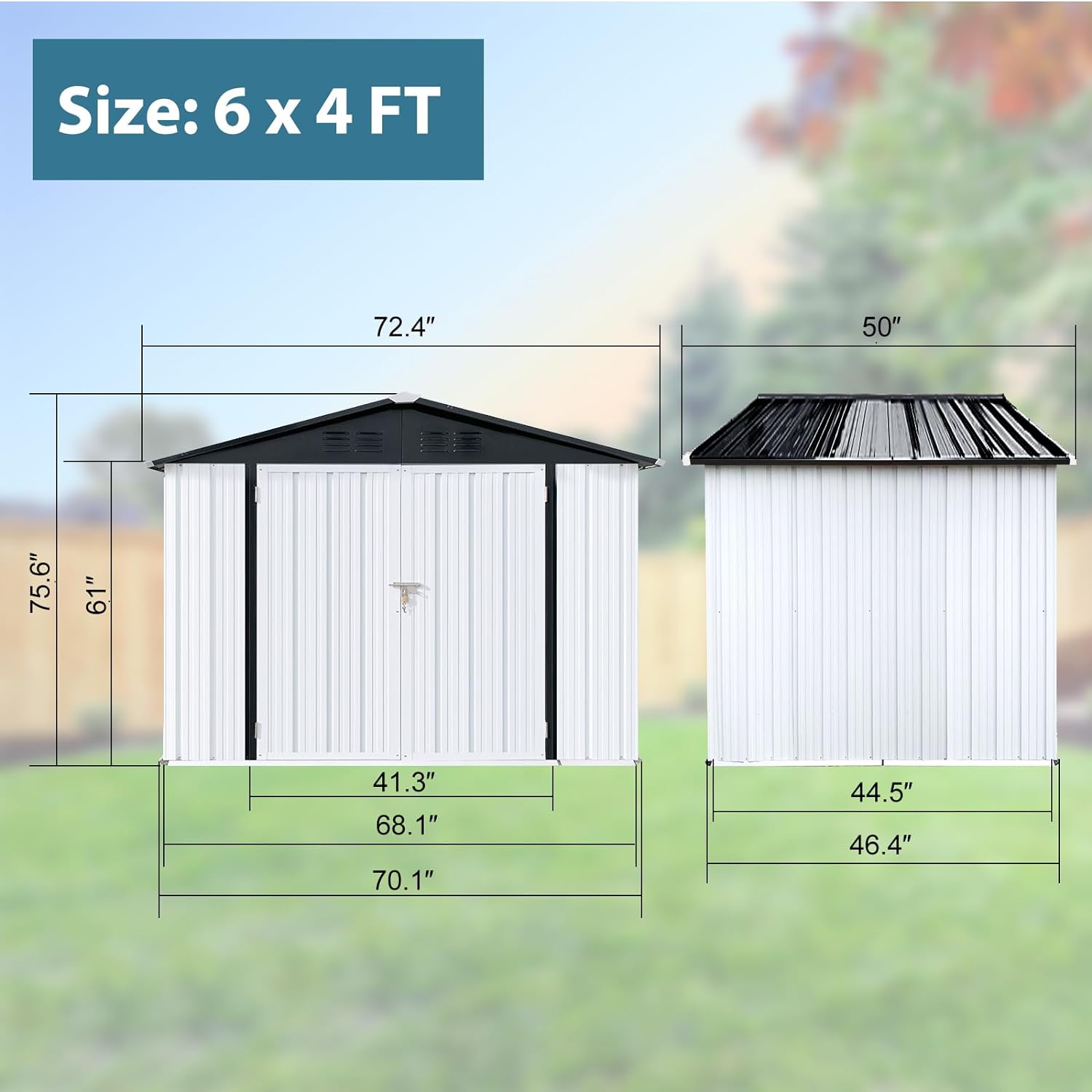 Zevemomo 10X8 FT Outdoor Storage Shed, All Weather Metal Sheds with Metal Foundation  Lockable Doors, Tool Shed for Garden, Patio, Backyard, Lawn, Grey