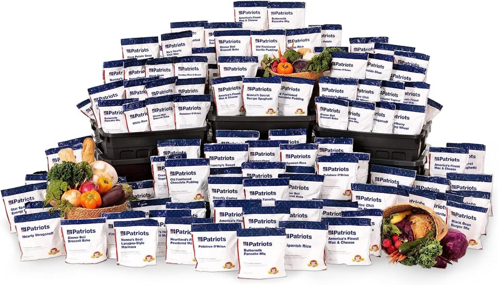 4Patriots 1-Year Survival Food Kit - Emergency Food Supply, Freeze Dried Food, Designed To Last 25 Years, 2,752 Servings, 541,760 Total Calories, Disaster-Resistant Packaging