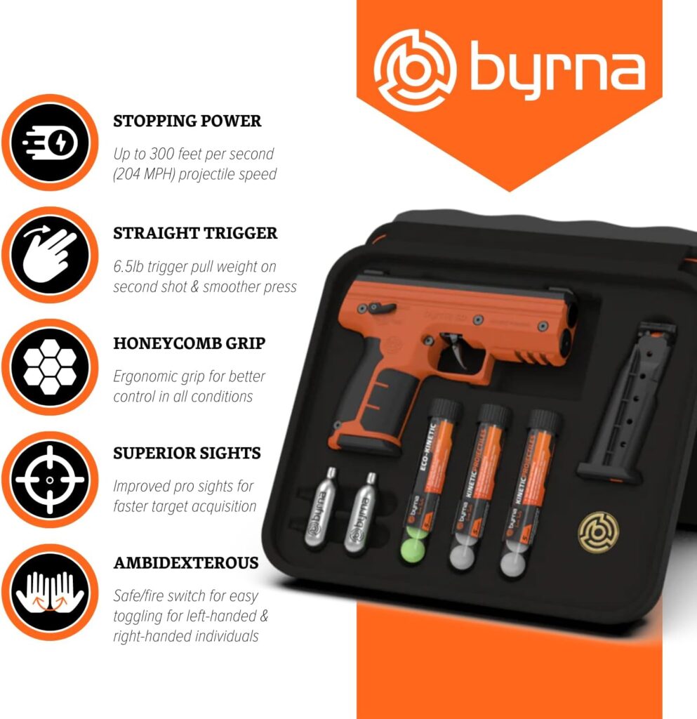 Byrna SD [Self Defense] Pepper Ultimate Bundle - Pepper Spray, Non Lethal, Home and Personal Defense | Proudly Assembled in The USA (Black)