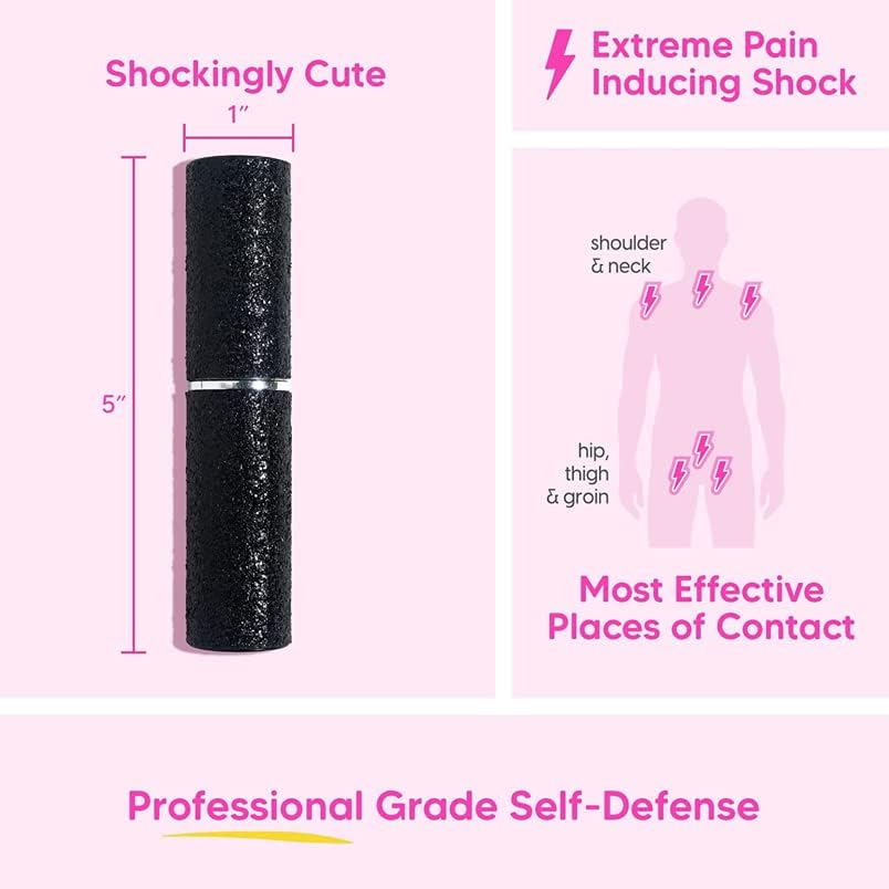 BLINGSTING Pepper Spray, Lipstick Stun Gun,  Alarm 3-in-1 Safety Kit - Professional Grade, Maximum Strength, High Voltage, Rechargeable Self-Defense for Women