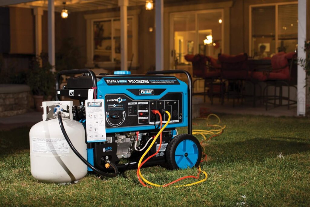 Pulsar 12,000W Dual Fuel Portable Generator with Electric Start and Switch  Go Technology, CARB Approved PG12000B