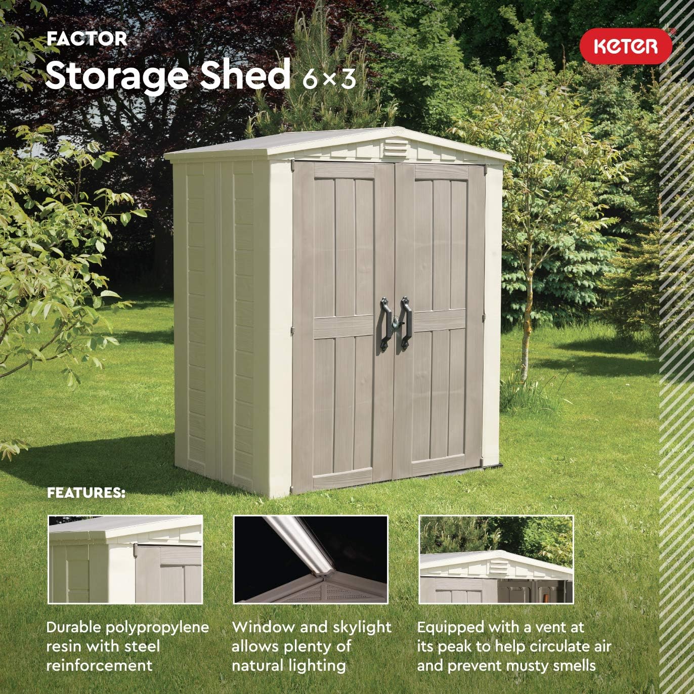 Keter Factor 6x3 Outdoor Storage Shed Kit Review - survivalnova.com